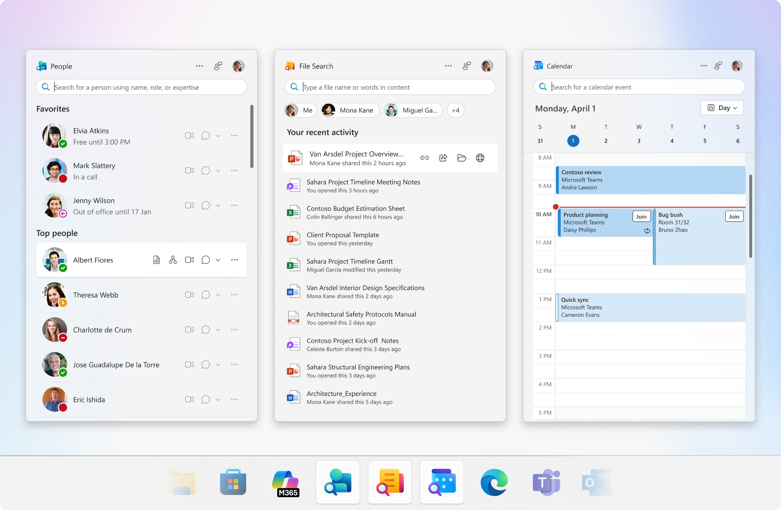 Microsoft uygulamalarının görünümü
