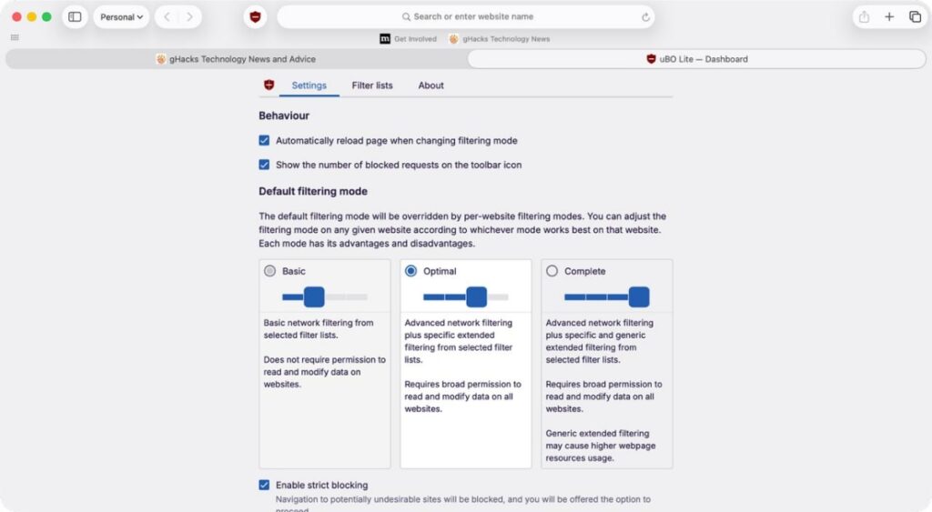 uBlock Origin Lite