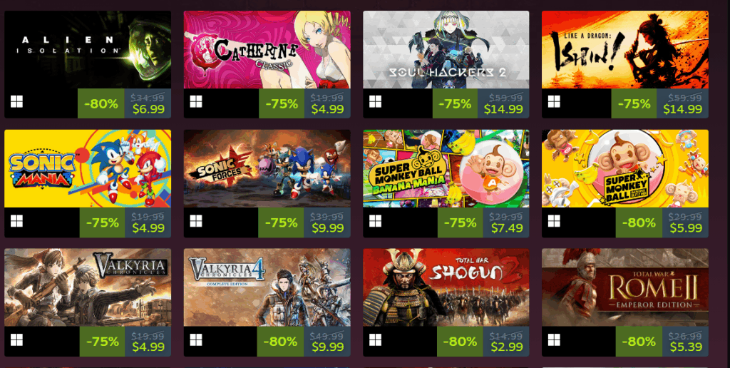 Steam SEGA Yayıncı İndirimi 